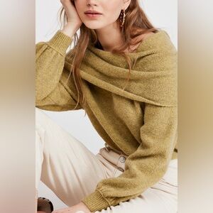 FP Movement by Free People Mustard Off-the-Shoulder Sweater